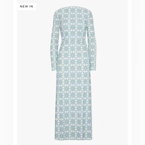 Hill House Selene Long Sleeve Maxi Dress Byzantine tile